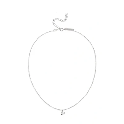 Image de SINGULARU Collier Single Spark. Chaîne avec pendentif en argent 925 finition plaqué rhodium et un zircon. ras du cou taille unique. Bijoux pour femme