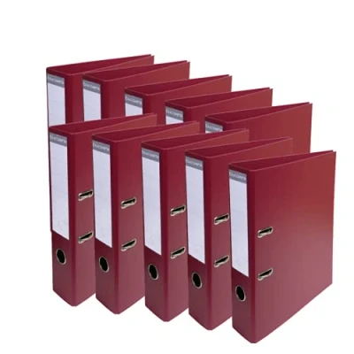 Image de Exacompta Réf. 53704E Carton de 10 Classeurs à levier A4 Prem&#039;Touch Dos 70 mm Mécanique 75 Dimensions extérieures : 32 x 29 7 cm Format classer Coloris Bordeaux