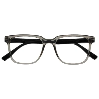 Image de OPULIZE LEO Lunettes de Lecture Monture Rectangulaire Large Gris Branches Noires Hommes Femmes Charnières à Ressorts R55 7 +1.50