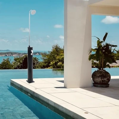 Image de casa.pro Douche Solaire de Jardin Extérieure Réservoir d&#039;Eau 18L avec Pommeau Pivotant Température Réglable Max. 60C sans Raccordement Électrique Économie d&#039;Énergie Résistant Piscine