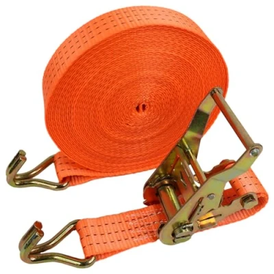 Image de M&amp;Catree Sangle à Cliquet avec Crochets, 38mm x 12 M d&#039;Arrimage Cliquet, Sangles de Serrage Charge Max. 3000 kg