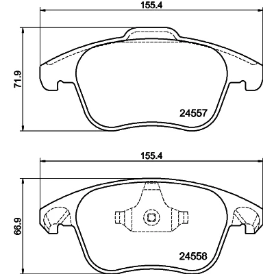 Image de HELLA 8DB 355 013 351 Jeu de plaquettes frein non préparé pour indicateur d&#039;usure CITROËN: C4 II 5 portes, Picasso 1, 2