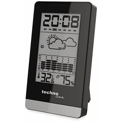 Image de Technoline WS 9125 Noir, Argent station météo numérique Stations numériques (AAA Micro LR03, Argent, 66 mm, 24 120 mm)