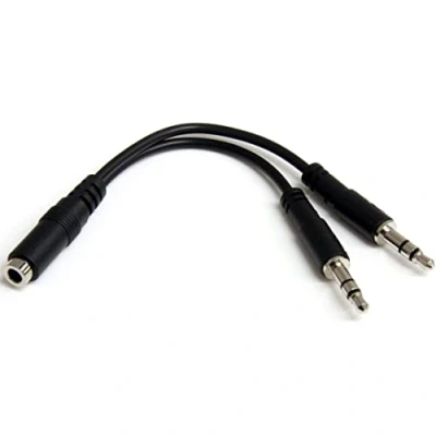 Image de StarTech.com Câble séparateur de casque 4 broches 3,5 mm vers 2 x 3 F/M (MUYHSFMM)