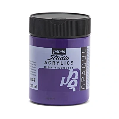 Image de Pébéo Acrylique Fine Studio Acrylics Peinture Violet Cobalt Foncé Imitation 500 ml
