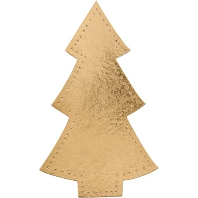 Image de Creotime sapin de Noël décoratif 18 x 11 cm latex or 4 pièces