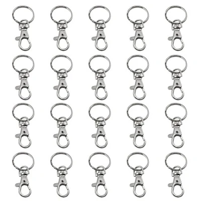 Image de TRIXES 20 Petits mousquetons détachables pivotants avec Boucle et Anneau de clé
