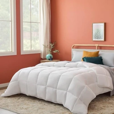 Image de Linenspa Couette 4 saisons en microfibre Ultra doux, 220x240 cm, 2 personnes, Couverture Blanc