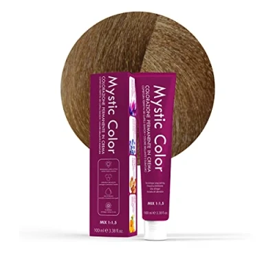 Image de Mystic Color, Coloration Cheveux, Formule Enrichie en Huile d&#039;Argan et Calendula, Crème Colorante Permanente Longue Durée, Blond Tabac 7.8, 100 ml
