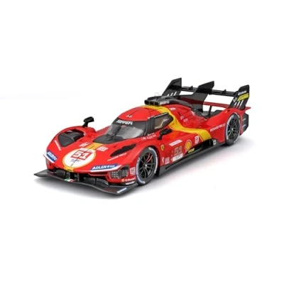 Image de Bburago 1/24 Ferrari Racing 499P LMH 2023#51 Rouge Nouveauté 2024 : embrasez l&#039;adrénaline de la Course avec Cette réplique flamboyante, capturant Vitesse et Puissance #51