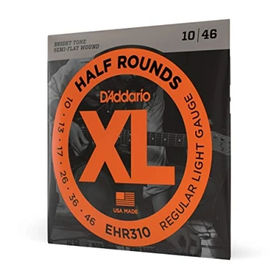 Image de D&#039;Addario EHR310 Cordes à filet demi rond pour guitare électrique Regular Light 10 46