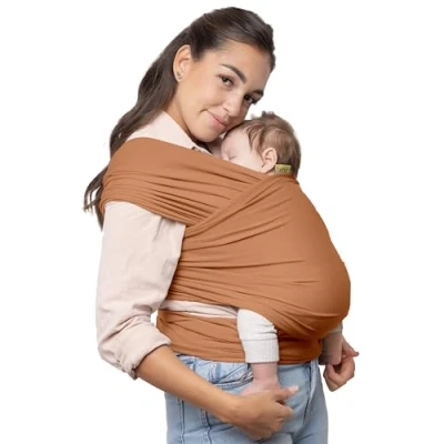 Image de Boba Écharpe Porte bébé originale pour nouveau nés et nourrissons jusqu&#039;à 15,9 kg mains libres extensible né (renard)