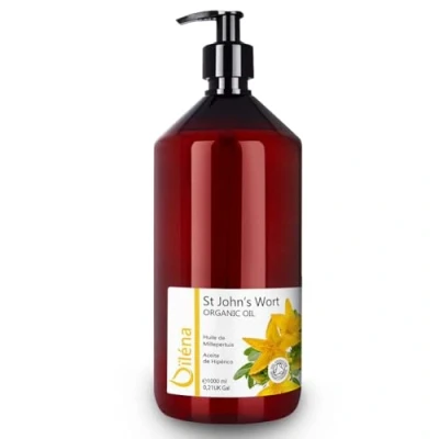 Image de Oïléna Huile Rouge de Millepertuis 1000 ml Macérât Huileux Naturel Apaisant et Calmant Pour Massages Soins Cutanés Régénérant Décongestionnant,