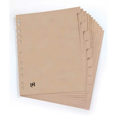 Image de OXFORD Intercalaire Neutre Touareg Format A4 avec 12 Positions en Carte Beige Naturel