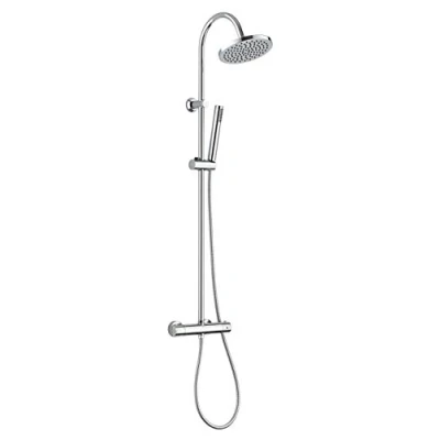 Image de Edouard Rousseau Colonne de Douche Loona Tête Orientable, Picots Anticalcaire, Sécurité Anti Brûlure Flexible 1,50 m Chromé