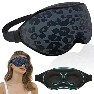Image de Masque de Sommeil, Nuit pour Femme Homme, 3D Design Sommeil,100% Blocage la Lumière Cache Yeux Dormir Voyage Yoga (Lmprimé Léopard)