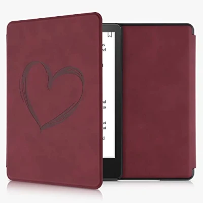 Image de kwmobile Etui Compatible avec Kindle Paperwhite 11e génération Étui à Rabat magnétique Tablette eReader Similicuir pour Rouge foncé