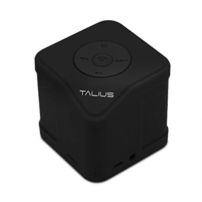 Image de talius Cube Enceinte Bluetooth 3.0, Carte SD, entrée AUX, FM, Mains Libres, Noir