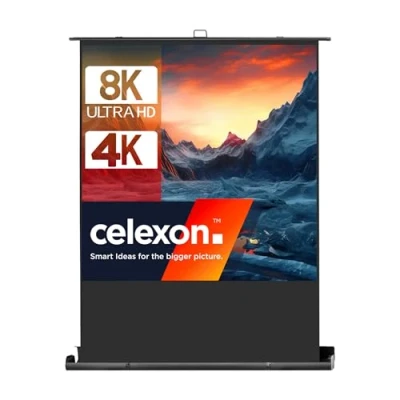 Image de Ecran de projection Celexon Mobile PRO PLUS 120x120 Dos noir Contours noirs Mécanisme micro ciseaux