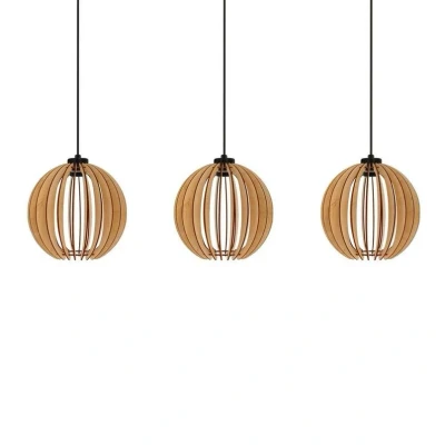 Image de Envostar Clay suspension en contreplaqué de bouleau à 3 lampes