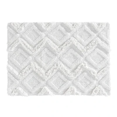 Image de douceur d&#039;intérieur, Tapis de Bain (50 x 80 cm) Ikatis Blanc/Blanc, Coton Jacquard