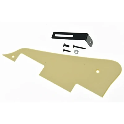 Image de Kaish Unique Crème 1 plis LP Pickguard de guitare avec support Noir pour Epiphone les Paul
