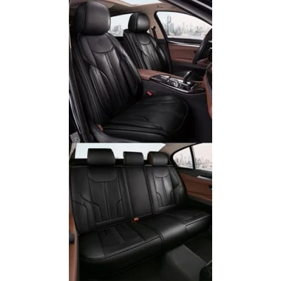 Image de Congxy Housses de Siège Voiture Universelle Ensemble Complet Siege Auto Universel Couvre Sieges pour Avant et Arrière, Noir
