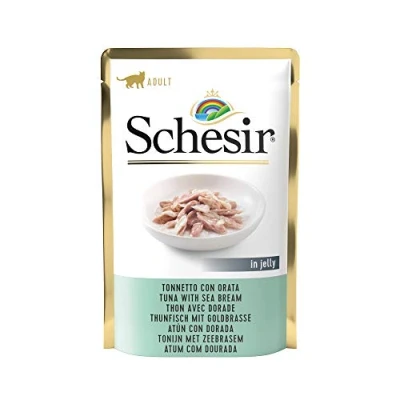 Image de Schesir Cat Jelly Thon avec dorade Humide, Nourriture pour Chat 20 sachets x 85 g