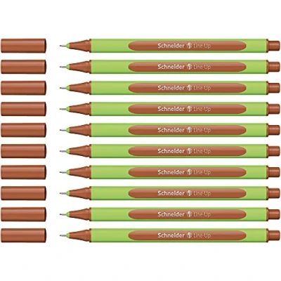 Image de Schneider 191007 Fineliner Line Up (épaisseur de trait 0,4 mm, en plastique biosourcé) brun mahogani, Lot 10