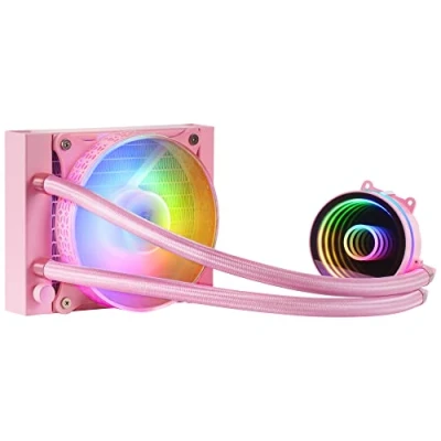 Image de Mars Gaming ML ONE120, Refroidissement Liquide CPU, TDP 200W, Infinity Mirror, Ventilateur FRGB Silencieux, Multisocket Universel, Rose