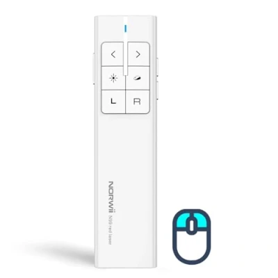 Image de NORWII N99 Pointeur Laser Souris, Présentateur sans Fil Rechargeable Presentation Clicker Presenter Powerpoint Clicker, Soutien Hyperlien/Volume/Pause/Mac
