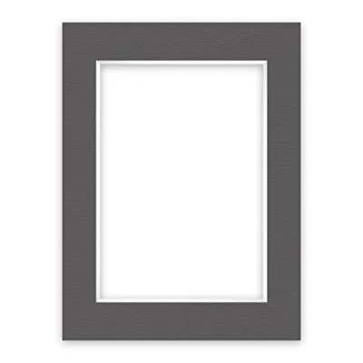 Image de nielsen Conservation Passepartout carton 1,5 mm format extérieur 30x40 cm pour d&#039;image 20,5x29,5 (aussi DIN A4) gris graphite (gris foncé) surface structurée