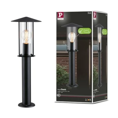 Image de Paulmann 94737 luminaire d&#039;extérieurLED lumineuse Classic respect insectes IP44 500mm 2200K 4,3W 420lm 230V noir E27 Métal Borne jardin, 4.3 W, mit Leuchtmittel
