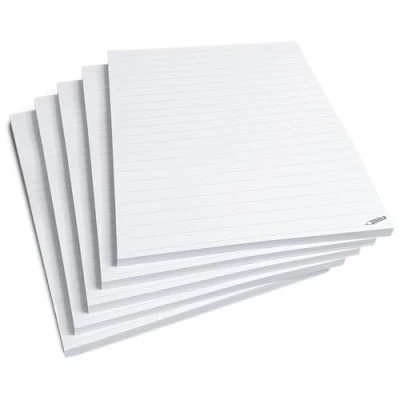 Image de bloc notes A5 ligné Lot de 5 blocs DIN 50 feuilles par Déchirable Papier blanc 80 g/m² Pour notes, pensées