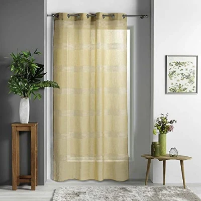 Image de douceur d&#039;interieur 1626588 Voilage, Polyester, Jaune, 140 x 240 CM