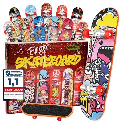 Image de Magicat Mini Skateboards 12 Planches à Doigts stylées, Jouet, Skateboard pour fête I Petit Cadeau Calendrier de L&#039;avent Homme Enfant Noel