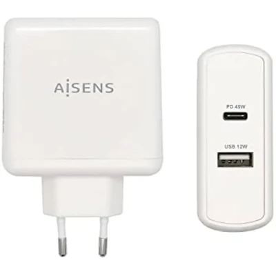 Image de AISENS ASCH 2PD45A W Chargeur PD 3.0 45W 1XUSB C, 5V/2.4A 12W A, 57W, Blanc