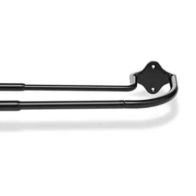 Image de Amazon Basics tringle à rideaux double extensible d&#039;intérieur avec incurvée de 71 122 cm, noir