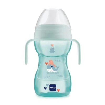 Image de MAM Tasse Fun To Drink Cup avec poignées et bec rigide 8 mois 270 ml Bleu clair