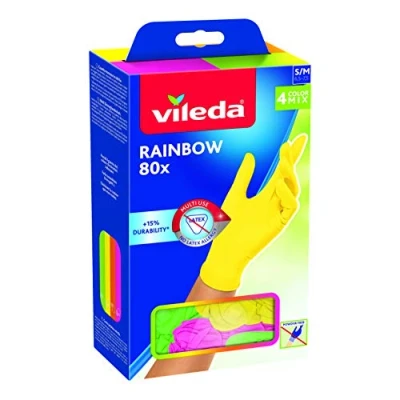 Image de Vileda Gants multi usages Rainbow, Nitrile, Multicolore, 80 pièces, M/L