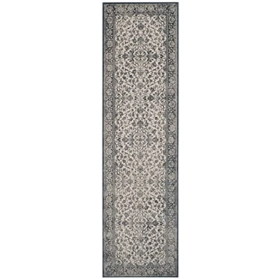 Image de Safavieh Grand Tapis de Salon rectangulaire pour Une Utilisation en intérieur, Mélange Polyester, Bleu foncé/Ivoire, 66 X 182 cm