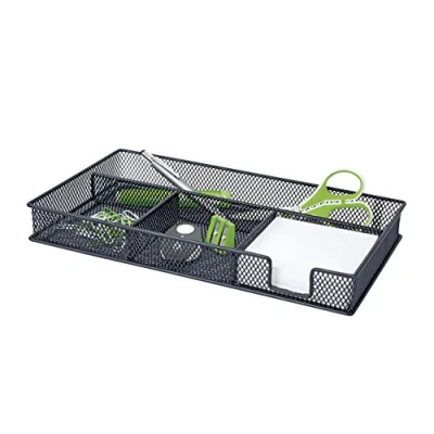 Image de WEDO 651601 Plumier structure grillage raffinée en fil métallique poudré Noir