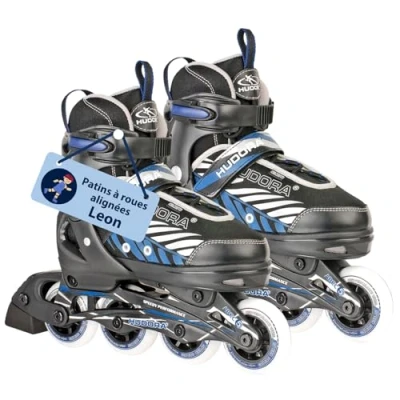 Image de HUDORA Inline Skates Mia / Leon Patins à roulettes pour enfants adolescents &amp; adultes en différentes tailles couleurs Rollers réglables 4 Confortables stylés