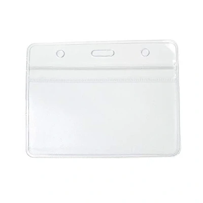 Image de CKB LTD Lot de 30 Porte badges en plastique transparent Souple Horizontal Conférences Visiteurs Événements Carte d&#039;identité Standard Étanche 10 x 8cm Format l’insert 9.8 6cm