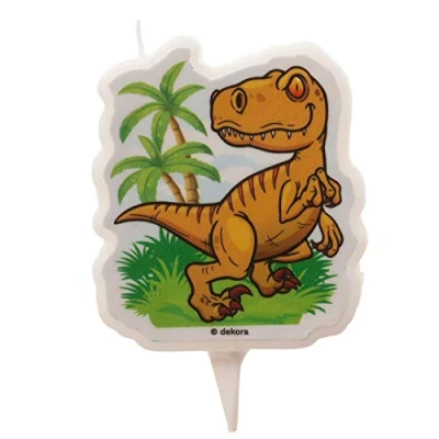 Image de Dekora Bougie d&#039;Anniversaire de Dinosaures Un T Rex en 2D 7,5 cm