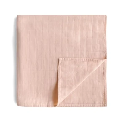 Image de mushie Couverture D&#039;emmaillotage en Mousseline pour Bébé Naissance 0 3 Mois Coton Organique Gigoteuse Prélavée de Réception Fabriquée au Danemark Blush