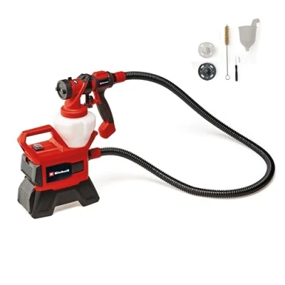 Image de Einhell Pulvérisateur de peinture sans fil TE SY 18/90 Li Solo Power X Change (18V, débit 1 000 ml/min, réservoir 200 ml, d’air/quantité réglables, avec accessoires, batterie)
