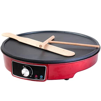 Image de Gadgy ® Crêpière Appareil a Crepe 1000W 30cm Diamètre Plaque Antiadhésive Température Réglable Râteau et Spatule Inclus Multi Usage Crêpes Pancakes Omelettes Blinis Bacon