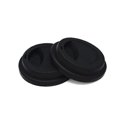 Image de NanTun Couvercles en Silicone Anti fuite Réutilisables, Noir 2 pièces
