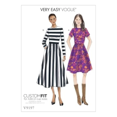 Image de Vogue Patterns 9197 E5, Patron pour Robe, Tailles 1422, Soie, Multicolore